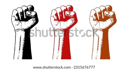 Raised hand with fist. male hand Fist , Strong Fist symbol