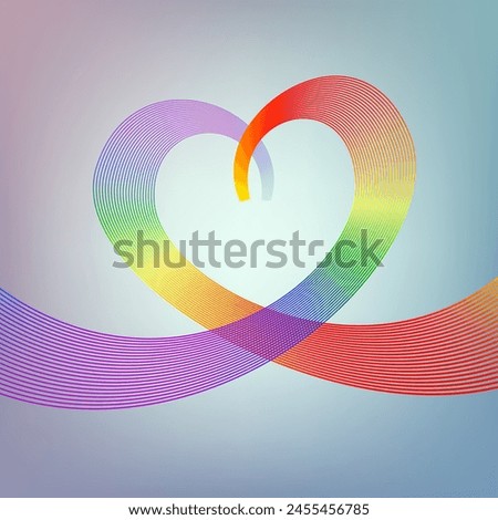 LGBT Pride Color Line Heart. Rainbow colors, LGBTQ Community, Celebration, Euality, Diversity