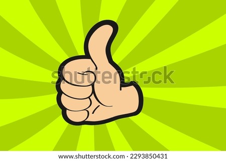 Thumbs up illustration, a positive sign of approval, support, likes and a job well done