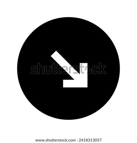 South East Arrow Circular Black Icon