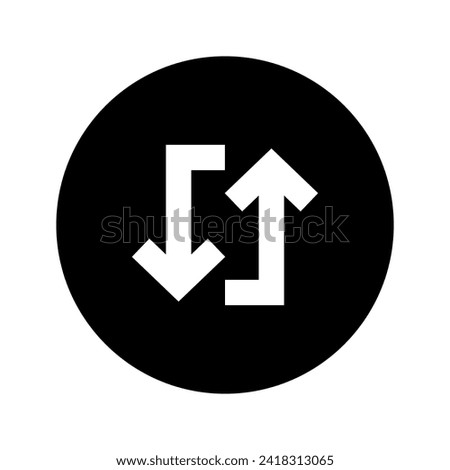 Reverse Up Down Arrow Circular Black Icon