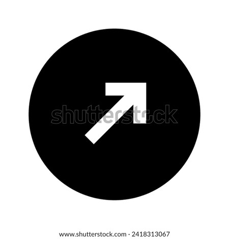 North East Arrow Circular Black Icon