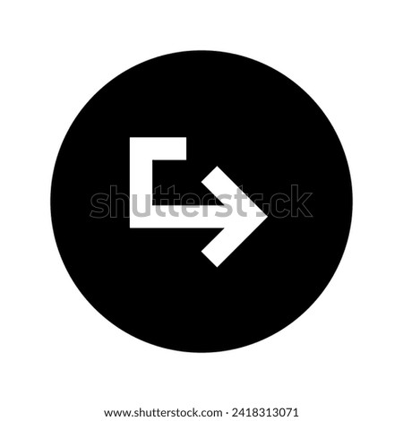 Up Turn Right Arrow Circular Black Icon