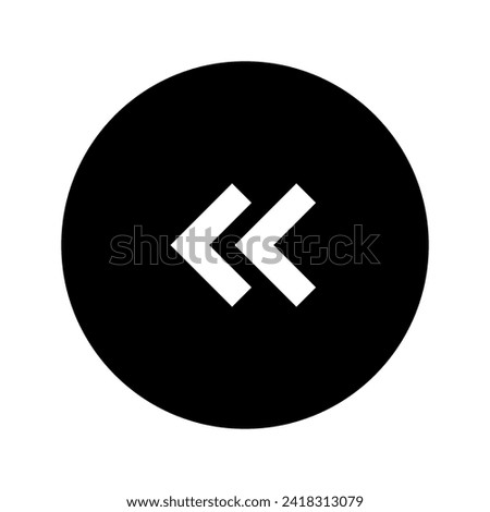 Double Arrow Left Circular Black Icon