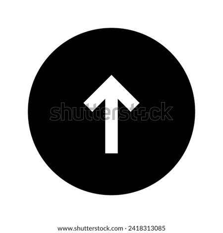 Up Arrow Circular Black Icon