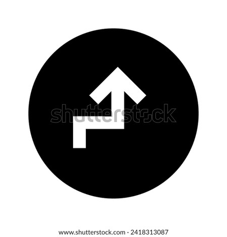 Up Direction Arrow Circular Black Icon