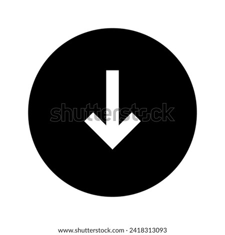 Down Arrow Circular Black Icon