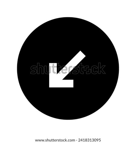 South West Arrow Circular Black Icon
