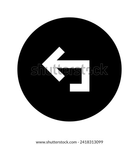 Up Turn Left Arrow Circular Black Icon
