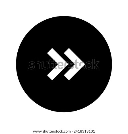 Double Arrow Right Circular Black Icon