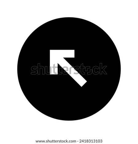 North West Arrow Circular Black Icon