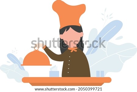 A female chef taking the lid off.