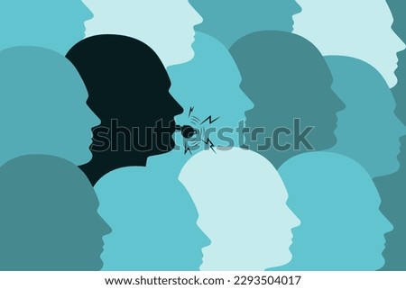 Whistleblower concept who reports fraud, abuse, corruption, waste, or dangers to public health and safety. Abstract vector illustration of whistle blower person, or employee