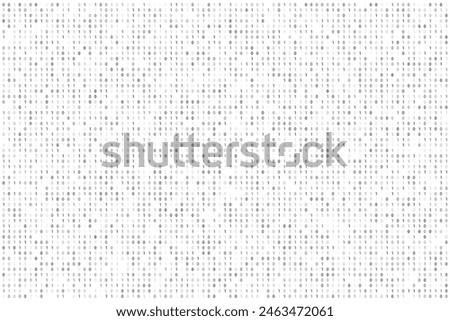 Gray digital data matrix of binary code numbers isolated on a white transparent background. Technology, coding, or big data concept. Vector illustration