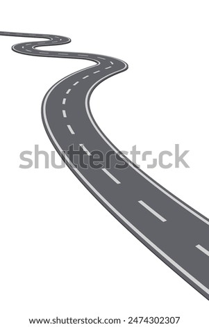 Abstract vector illustration of winding curve road infographic concept on a white background. Way location, highway, direction, transportation, pin pointer, timeline concept template