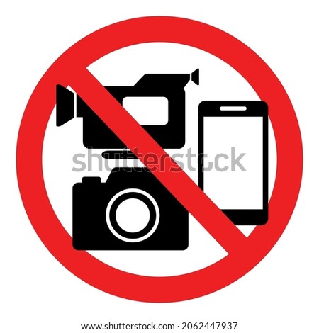 prohibition of taking photos, filming and using the phone