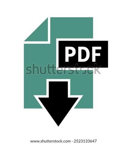 pdf download icon on white background