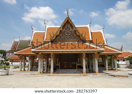 Bangkok, Thailand, 30 May 2015. On 30 May 2015 , King Rama III Memorial Park, to build for tribute for King Rama III of Siam , place on Rajadamnern Road near Phan Fah Bridge.