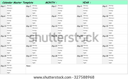 Calendar Template Master , flexible for on demand using
