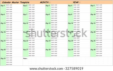 Calendar Template Master , flexible for on demand using