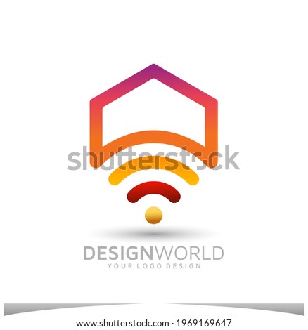 Home network, wifi and technology installers vector logo design template.
