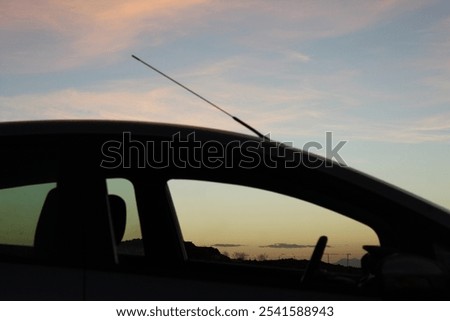 Similar – Image, Stock Photo Dark mountain range under cloudy sky in twilight