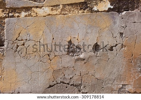 Old street damaged wall in Rome