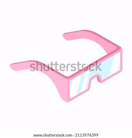 Flat pink chemist glass with simple rounded cartoon style isolated on white background