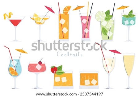 Similar – Image, Stock Photo Glasses of cocktail on chessboard