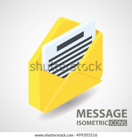 isometric icon. message