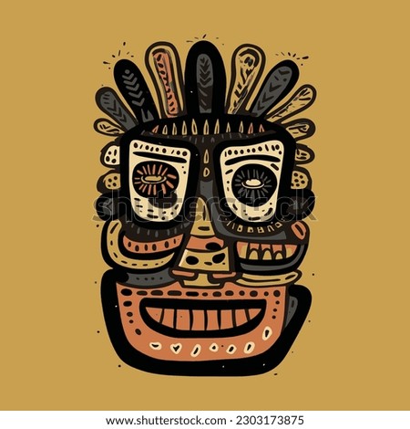 abstract tribal mask vector illustration