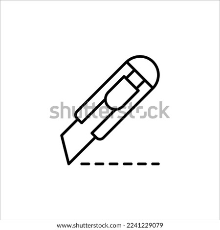Cutter knife, stationery knife icon in trendy outline style design. Vector graphic illustration. Cutter icon for website design.