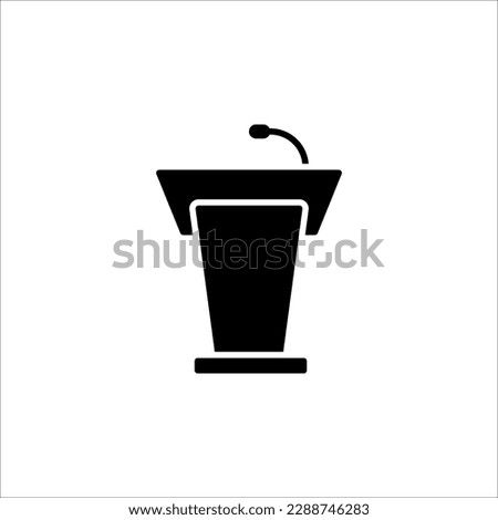 Tribune line icon. Microphone, mic, podium. Mass media concept on white background