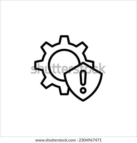 Failure, system error icon. Alert, gear, mechanical concept. Vector illustration isolated on white background.