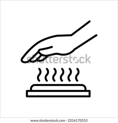 Warning sign for hot surface. Vector and illustration graphic Caution do not touch hot surface symbol on white background