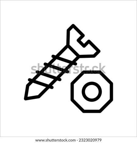Screw icon illustration,vector tool sign symbol on white background