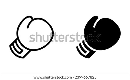 Boxing gloves line icon, outline style icon for web site or mobile app, fitness and gym, protection equipment on white background