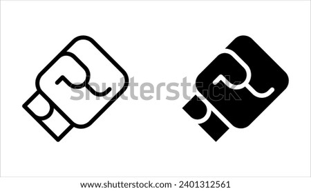 Boxing gloves line icon, outline style icon for web site or mobile app, fitness and gym, protection equipment on white background