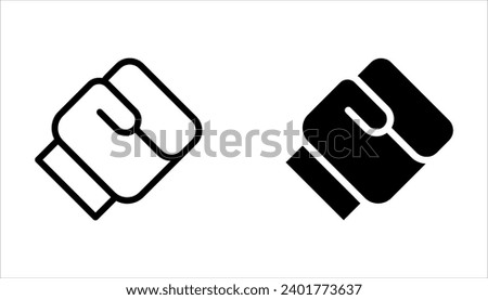 Boxing gloves line icon, outline style icon for web site or mobile app, fitness and gym, protection equipment on white background