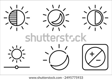 Contrast icon set,  adjust contrast icon. Signs and symbols on white background