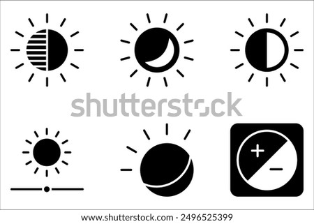 Contrast icon set,  adjust contrast icon. Signs and symbols on white background