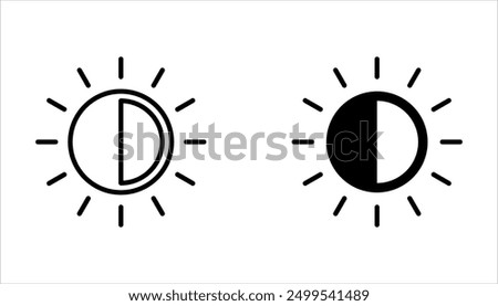 Contrast icon set,  adjust contrast icon. Signs and symbols on white background