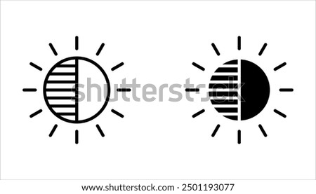 Contrast icon set,  adjust contrast icon. Signs and symbols on white background