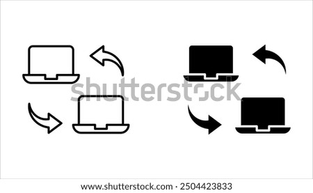 Data exchange icon set, transfer icon suitable for info graphics, websites and print media and interfaces on white background