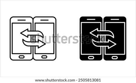 Data exchange icon set, transfer icon suitable for info graphics, websites and print media and interfaces on white background