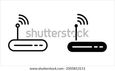 Wifi modem line icon set. linear style sign for mobile concept and web design. wifi router outline vector icon on white background