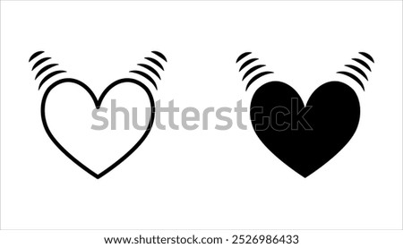 Heart Emojis set. Sparkling, growing, two Hearts, beating, revolving, broken, on white background