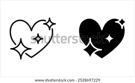 Heart Emojis set. Sparkling, growing, two Hearts, beating, revolving, broken, on white background