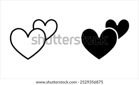 Heart Emojis set. Sparkling, growing, two Hearts, beating, revolving, broken, on white background