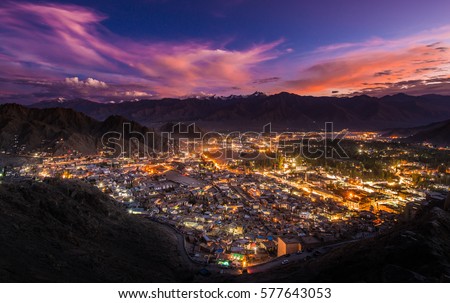 Similar – Image, Stock Photo Mountain over city in Spain